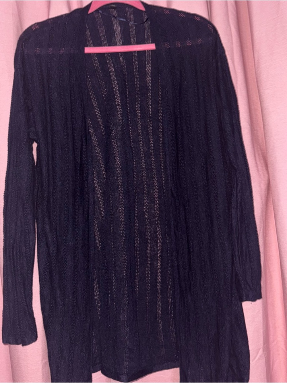 Uniqlo Black Open-Front Lightweight Cardigan